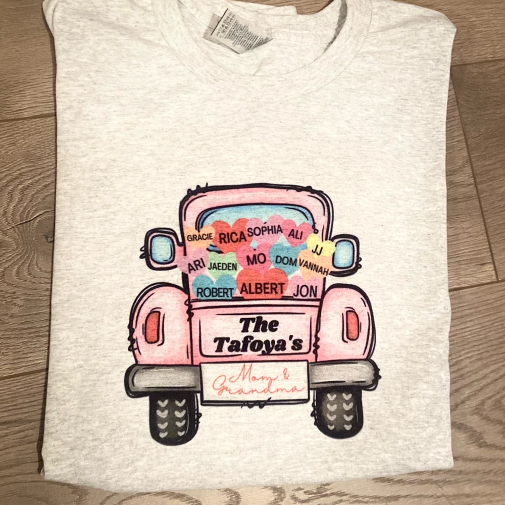 Valentines family truck with custom names